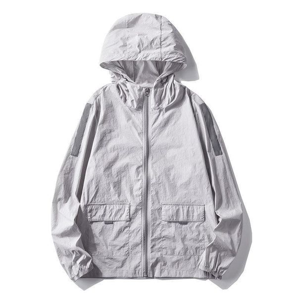 

men's trench coats outdoo sun protection windjack beachwear hooded coat plus size clothing mens fashion -40, Tan;black