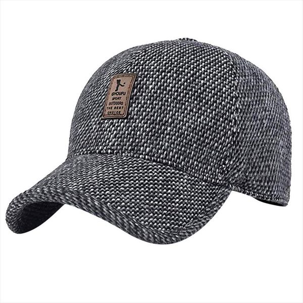 

wool feel baseball cap russia winter hats warm with fleece inside and earflaps mens caps vintage hat t1p, Blue;gray