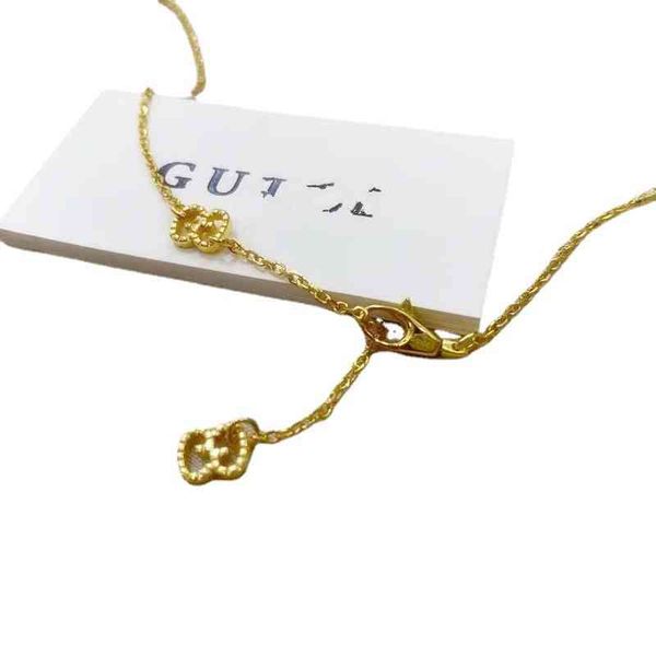 

new 925 silver plated gold pendant necklace couple sweater chain exclusive design jewel