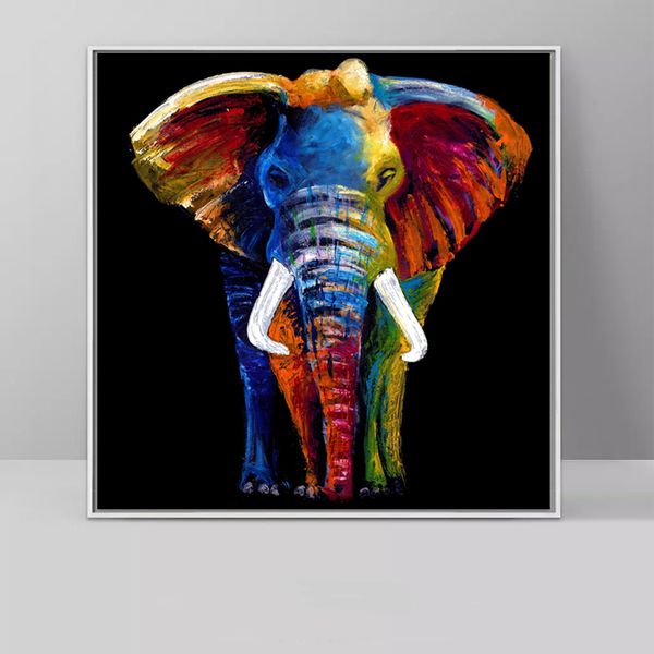 

modern colorful elephant canvas painting for living room posters and prints animal art wall decor drop