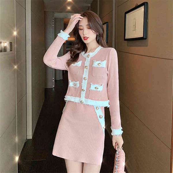 

skirts joint fashion multi-pockets knit cardigans + cotton female skirt, Black
