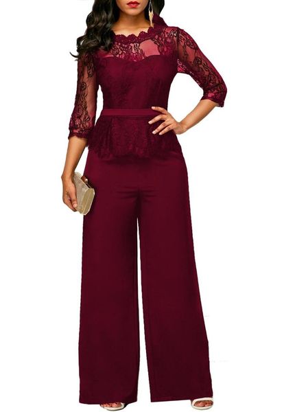 

women's jumpsuits & rompers style lace jumpsuit, Black;white