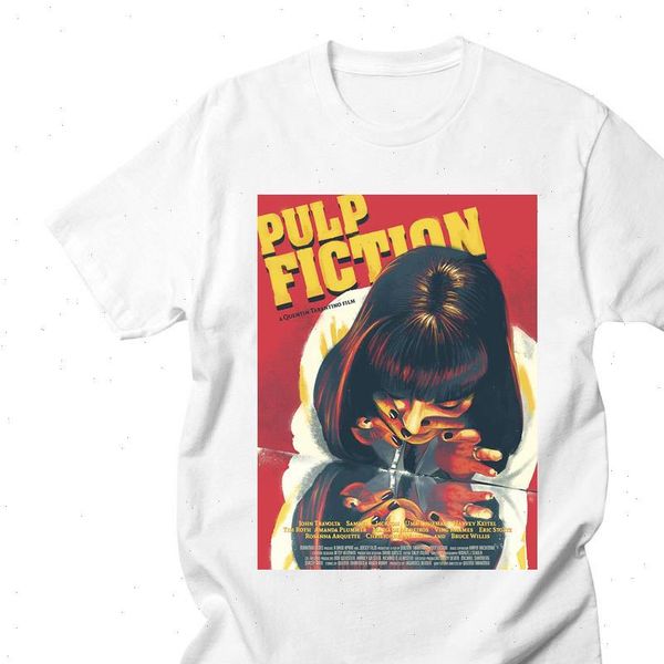 

movie women t shirts mia wallace pulp fiction shirt men fashion summer quentin tarantino harajuku woman tees short sleeve, White