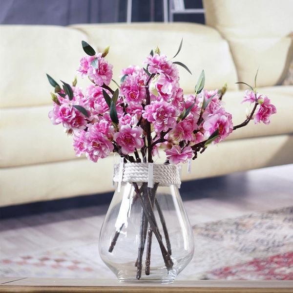 

artificial 3 branchlets 12 heads simulation cherry blossoms plant flowers japanese-style fake wedding home decoration decorative & wreaths