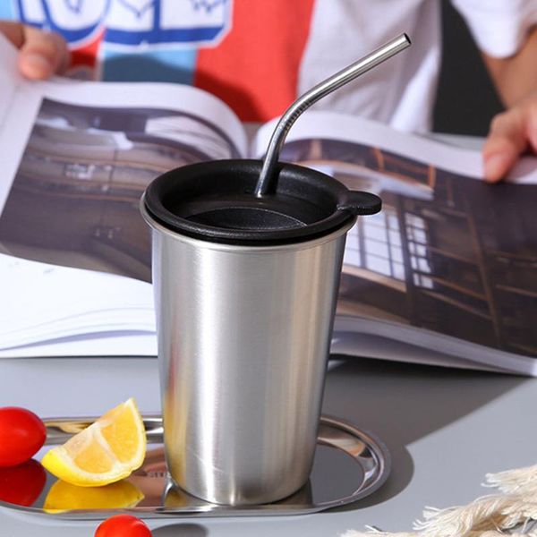 

mugs stainless steel pint cups metal coffee tea drinking tumblers perfect for hiking, camping, picnics, indoor & outdoor use