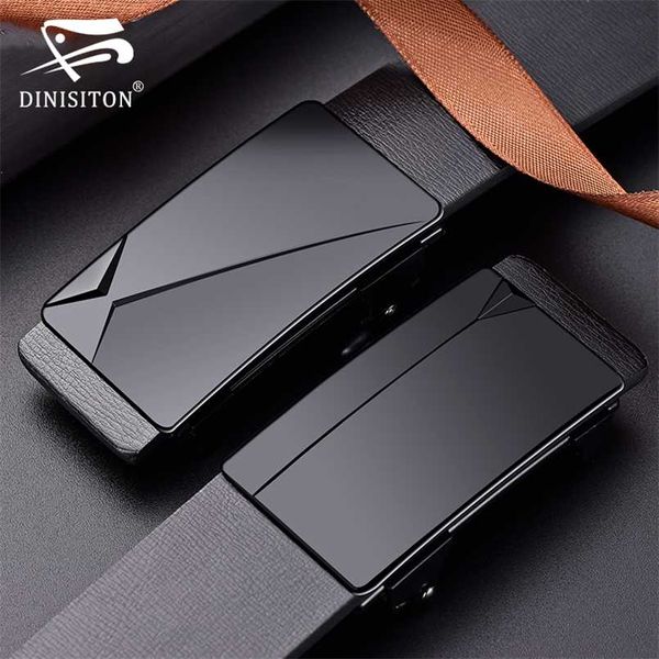 

dinisiton brand men's belt automatic buckle genuine leather belts for man jeans famous brand male strap drop 220125, Black;brown