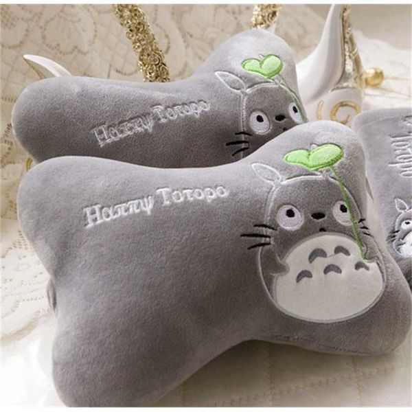 2 pçs / set cartonte Totoro Cat Cabe Cabeçante Cabeça do pescoço Almofada de Core Almofada Almofada de Almofada 211203