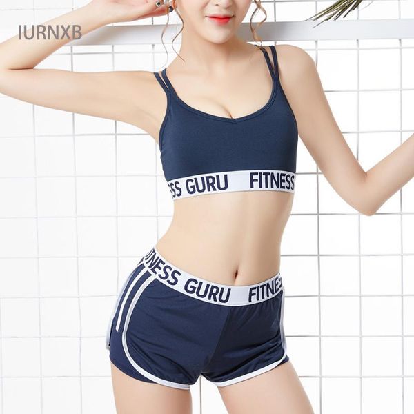 

women tennis clothing suit workout sports yoga set backless vest short crop + shorts pants athletic sets1, White;red