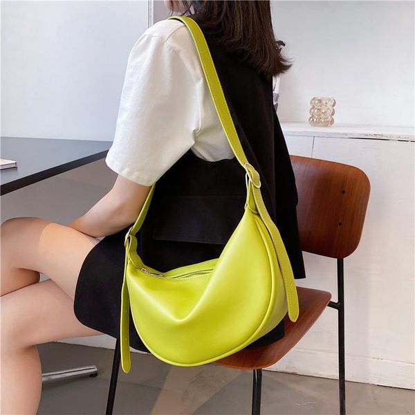 

evening bags women vintage solid color pu leather shoulder bag brand crossbody design ladies dumpling handbag fashion trend hobos purse