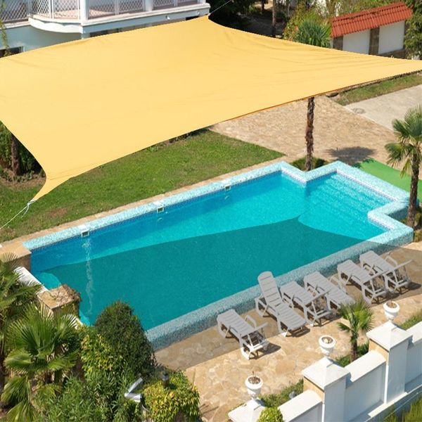 

shade 3*4m waterproof sunshade four ropes outdoor canopy garden patio pool shades sail awning camping cloth sun-shelter