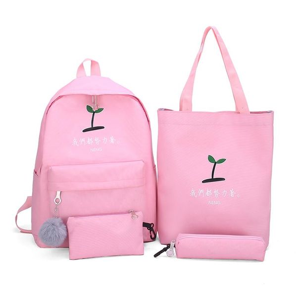 

outdoor bags 4pcs/set women school backpacks oxford schoolbag for teenagers girls student book bag boys satchel bolsas mochilas sac a dos