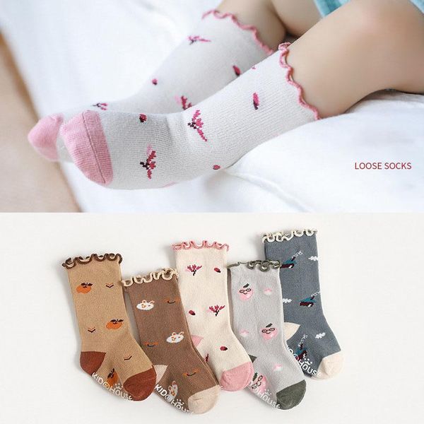 

socks 0-5 years toddlers girls frilly soft cotton baby ankle sock flower pattern children anti slip infant floor, Pink;yellow