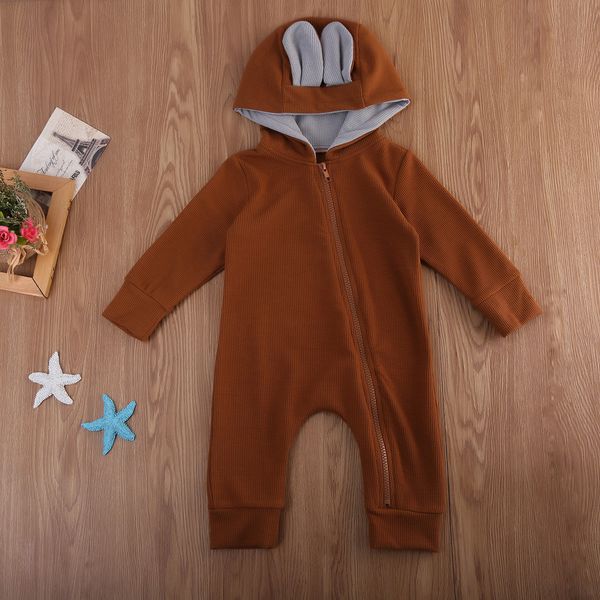 

long sleeve animal hooded romper for baby boy autumn winter, White