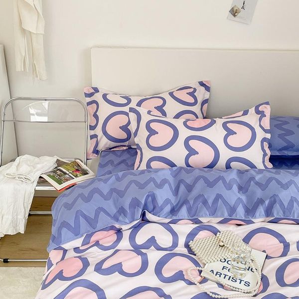 

bedding sets girl's room decoration bedspread duvet cover+ flat sheet + pillowcase reactive printing bedclothes