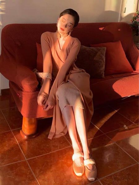 

women's knits & tees 2021 zimmerman cotton wool bathrobe type build piece knit sweater tie long cardigan coat woman, White