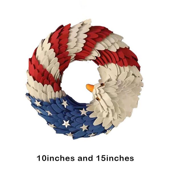 

decorative objects & figurines door wreath easy clean bright colors eagle shape independence day hanging garland for front christmas party w