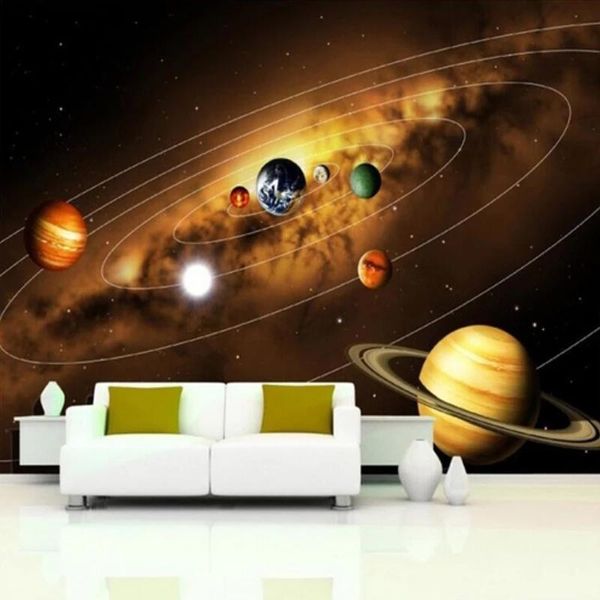 

custom mural on the wall 3d po wallpaper solar system, starry sky, planet home decor murals for living room wallpapers