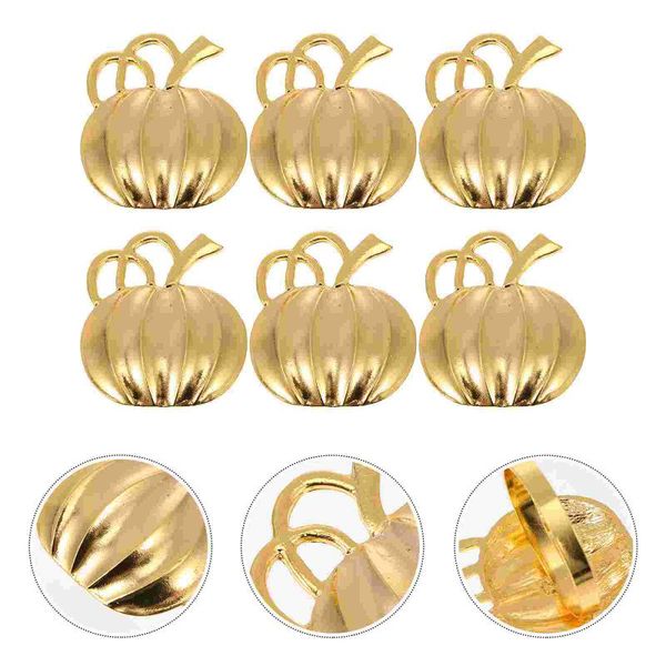 

napkin rings 6pcs pumpkin buckles decorative home (golden)