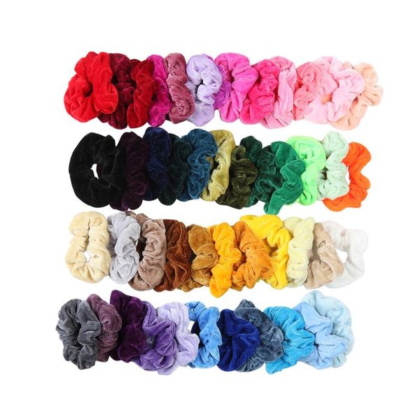 

pcs hair scrunchies velvet elastic bands scrunchy ties ropes scrunchie for women or girls accessories, Slivery;white