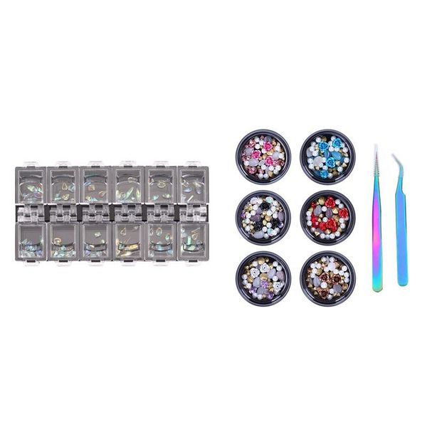 

nail art kits crystals rhinestones 3d rhinestone decoration with 6 color set