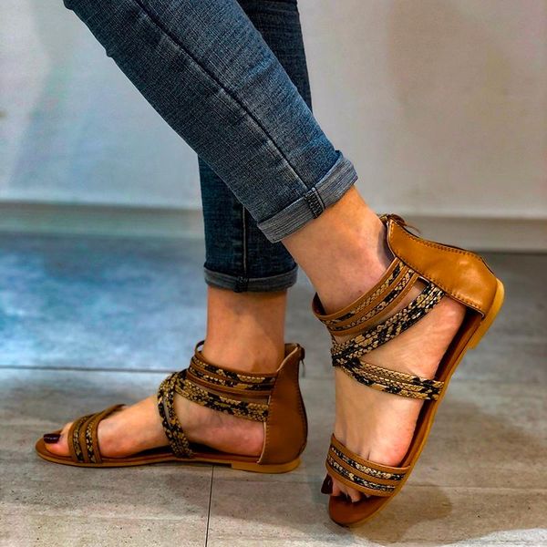 

sandals women summer fashion women's 2021 round head comfortable open toe all-match flat shoes large size, Black