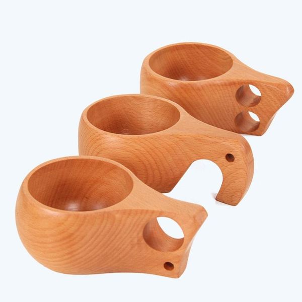 

cups & saucers 20pcs/lot outdoor wooden wood coffee cup portable tea milk water drinking handle home decoration
