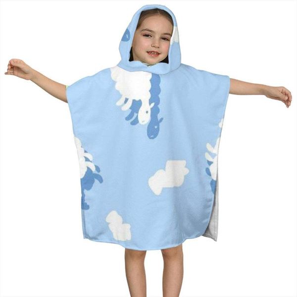 

towel blue cartoon kids hooded bath for children