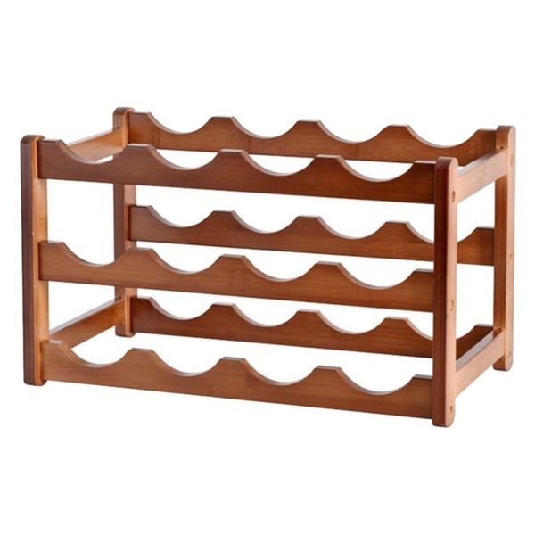 

hooks & rails wooden rack organizer 12 bottles holder home bar party display