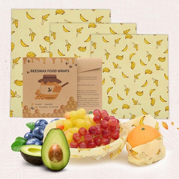 

food savers & storage containers 3pcs reusable silicone wrap seal fresh keeping lid cover stretch vacuum wrappers beeswax cloth kitchen tool