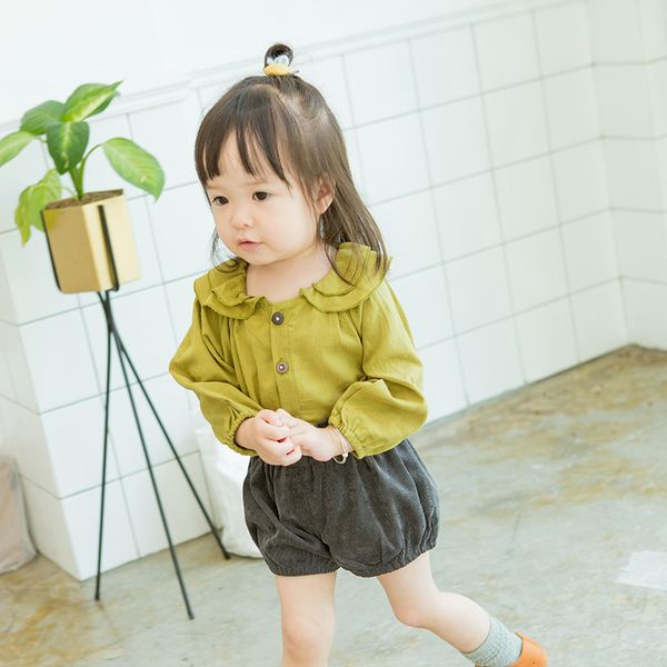 

shirts spring korean style girls peter pan collar blouses children fashion clothing e564 0t9j, White;black