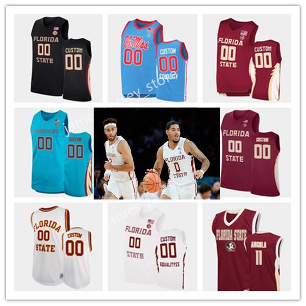 

2022 ncaa custom basketball stitch jersey 4 scottie barnes 42 cleveland yates 24 devin vassell 20 travis light malik beasley balsa koprivica, Black