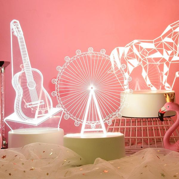 

party decoration romantic 3d moon night table light cute plug acrylic glowing in the dark home room valentine's day present for girlfri