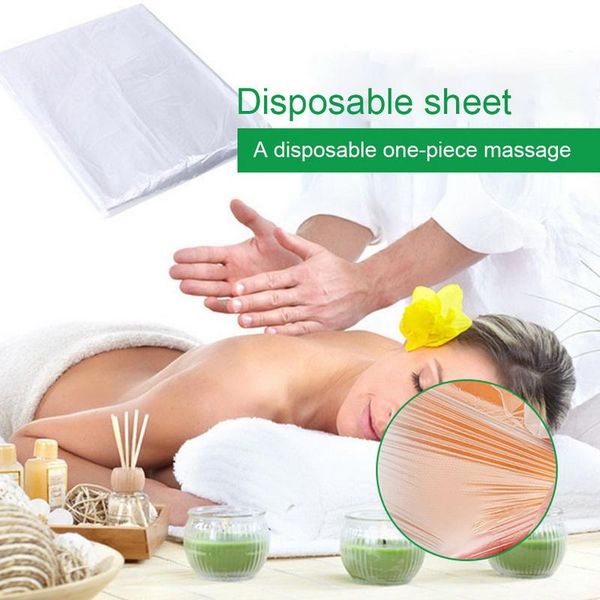 

sheets & sets 90pcs transparent plastic disposable bed cover waterproof massage spa salon table sheet bath sauna