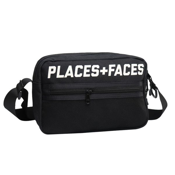 

fashion hip hop bags messenger bag casual boy chest crossbody shoulder bag nightlight letters, Black;red