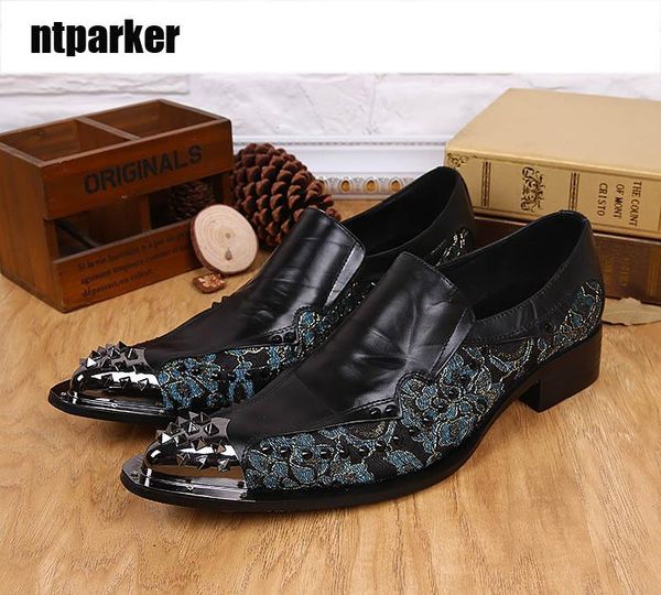 

dress shoes handmade japanese style man metel pointed toe rock formal leather men oxfords black/red wine business