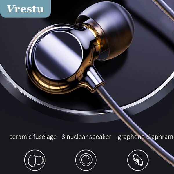 

headphones & earphones with microphone 3.5mm type c wired bass hifi gaming earbuds sound stereo 8 engines drivers noise cancelling