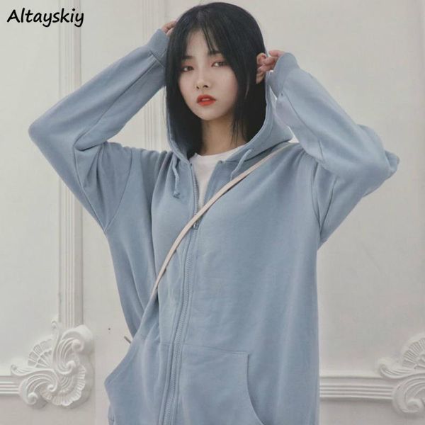 

jackets women solid simple loose hooded outwear ulzzang korean style womens casual coats female ins trendy all-match daily basic women', Black;brown