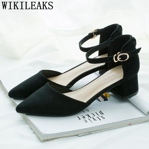 

dress shoes mary jane pointed toe high heels women ladies pumps party for tacones mujer, Black