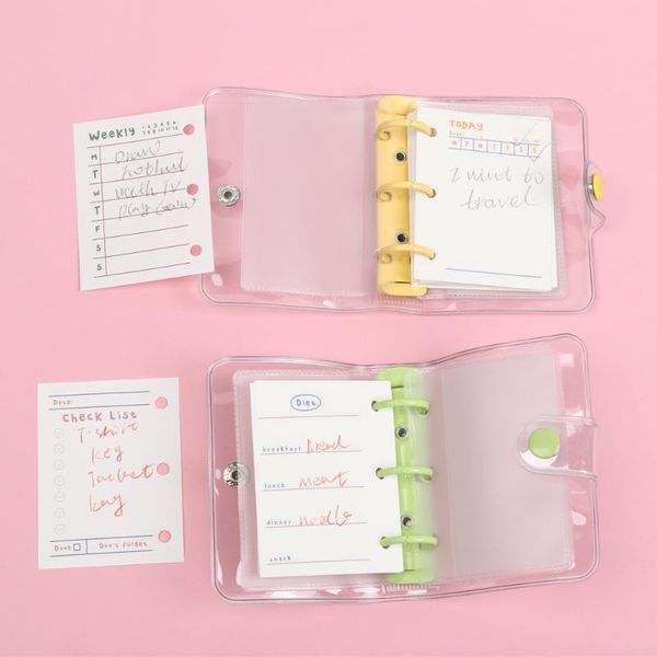 

60/80 sheet 3 holes loose-leaf notebook refill paper index separator page daily list inner pages to do agenda school stationery notepads, Purple;pink