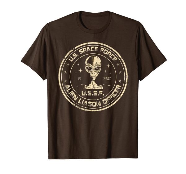

space force tshirt alien liaison officer gift t-shirt, White;black