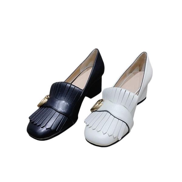 

dress shoes gmetal buckle high heel women's classic fashion comfort joker thick anti-slip wear-resistant custom 2021, Black