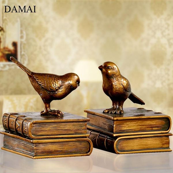 

decorative objects & figurines american vintage bird figurine set resin simulation animal ornaments creative bookshelf decorations home livi