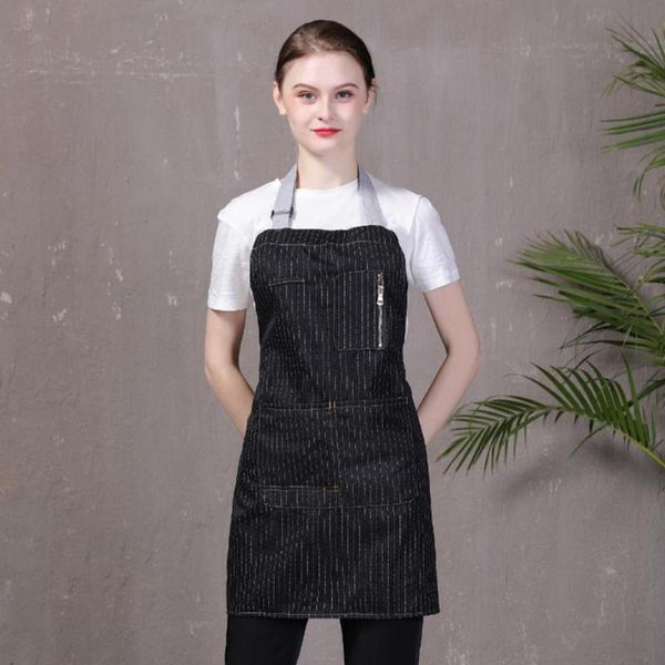 

adjustable stripe design chef apron kitchen hairdresser restaurant supply aprons