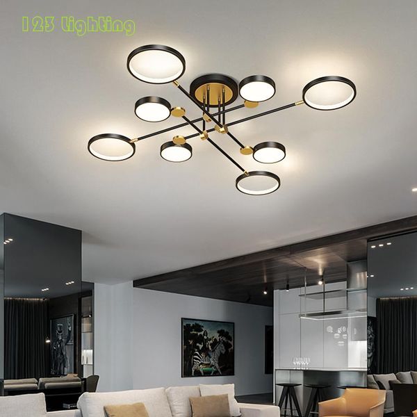 

chandeliers modern led ring for parlor bedroom dining room minimalist loft lighting fixtures luminaire suspension indoor lamp