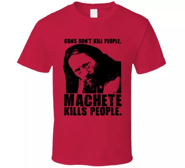 

guns dont kill people machete kills people t shirt, White;black