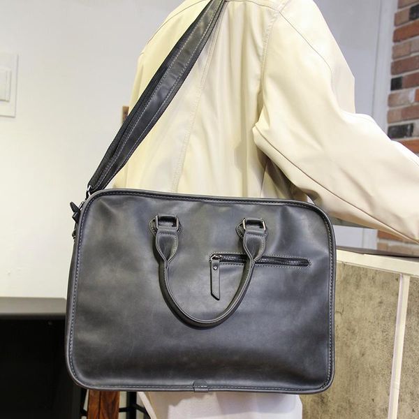 

briefcases lebsge brand men pu leather handbag one shoulder crossbody bag lapbriefcase business large volume tote