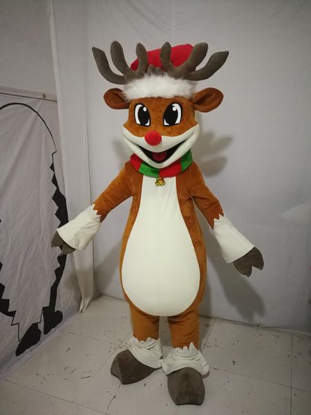 Masquerade Noel Geyik Ren Geyiği Maskot Kostüm Cadılar Bayramı Noel Fantezi Parti Elbise Karnaval Unisex Yetişkinler Karikatür Karakter Kıyafetler Takım Elbise