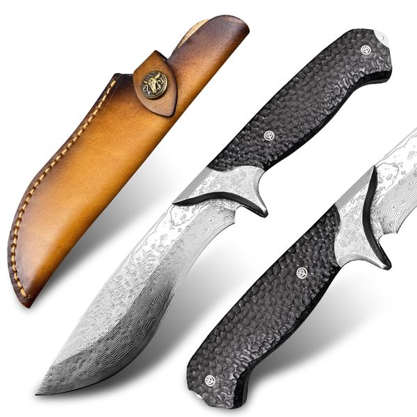 

japanese damascus knife vg10 steel hunting knife camping skinning tool outdoor tactical combat knives machete mountaineering rescue saber ed