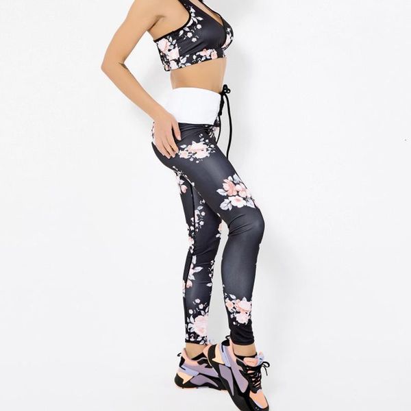 

yoga outfit summer fitness set women print breathable self-cultivation quick-drying sweat-absorbent outdoor athletic suit