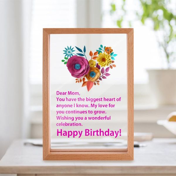 

happy birthday to mom pattern painting frame home deskdecoration 6 inch wooden personalized picture po gift present frames